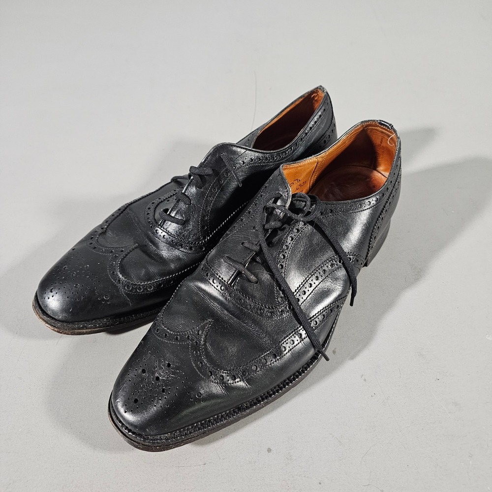 Church's Wingtip Oxfords Mens 10 Black Leather Full Brogue Dress Shoes England